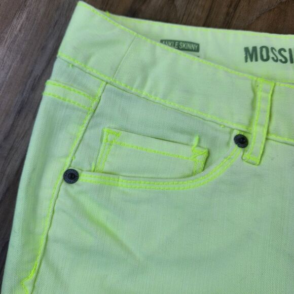 ☔️🔸️NWT Mossimo Neon Yellow Ankle Skinny Jeans Size 7 - Picture 9 of 12